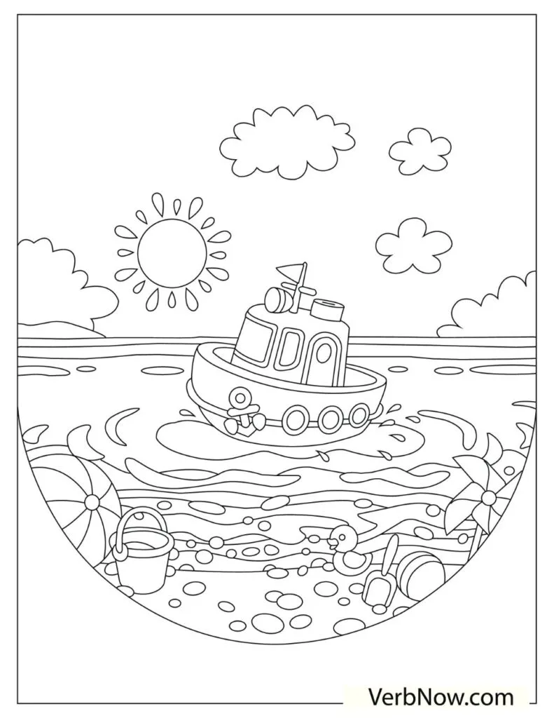 Free beach coloring pages for download printable pdf