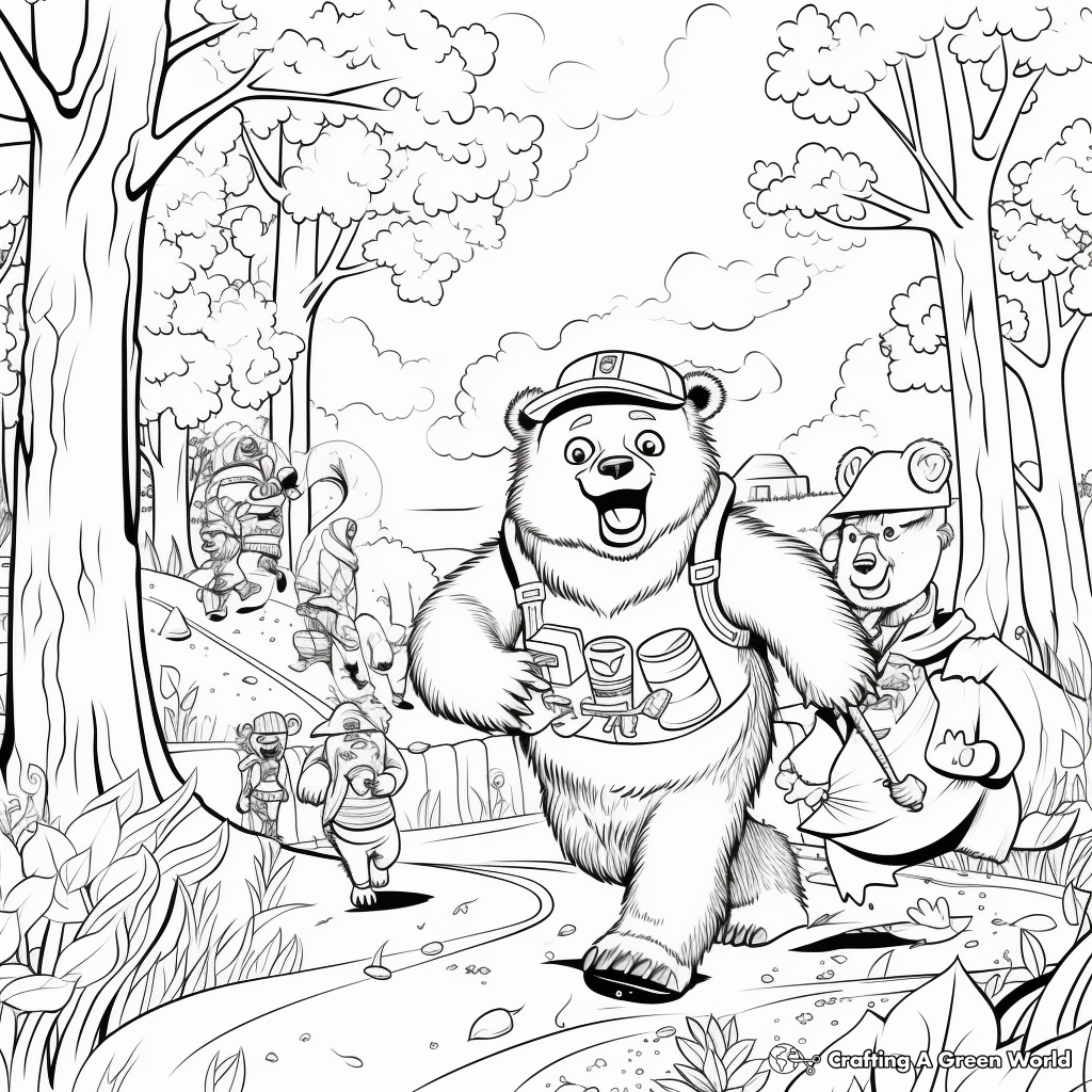 Bear hunt coloring pages