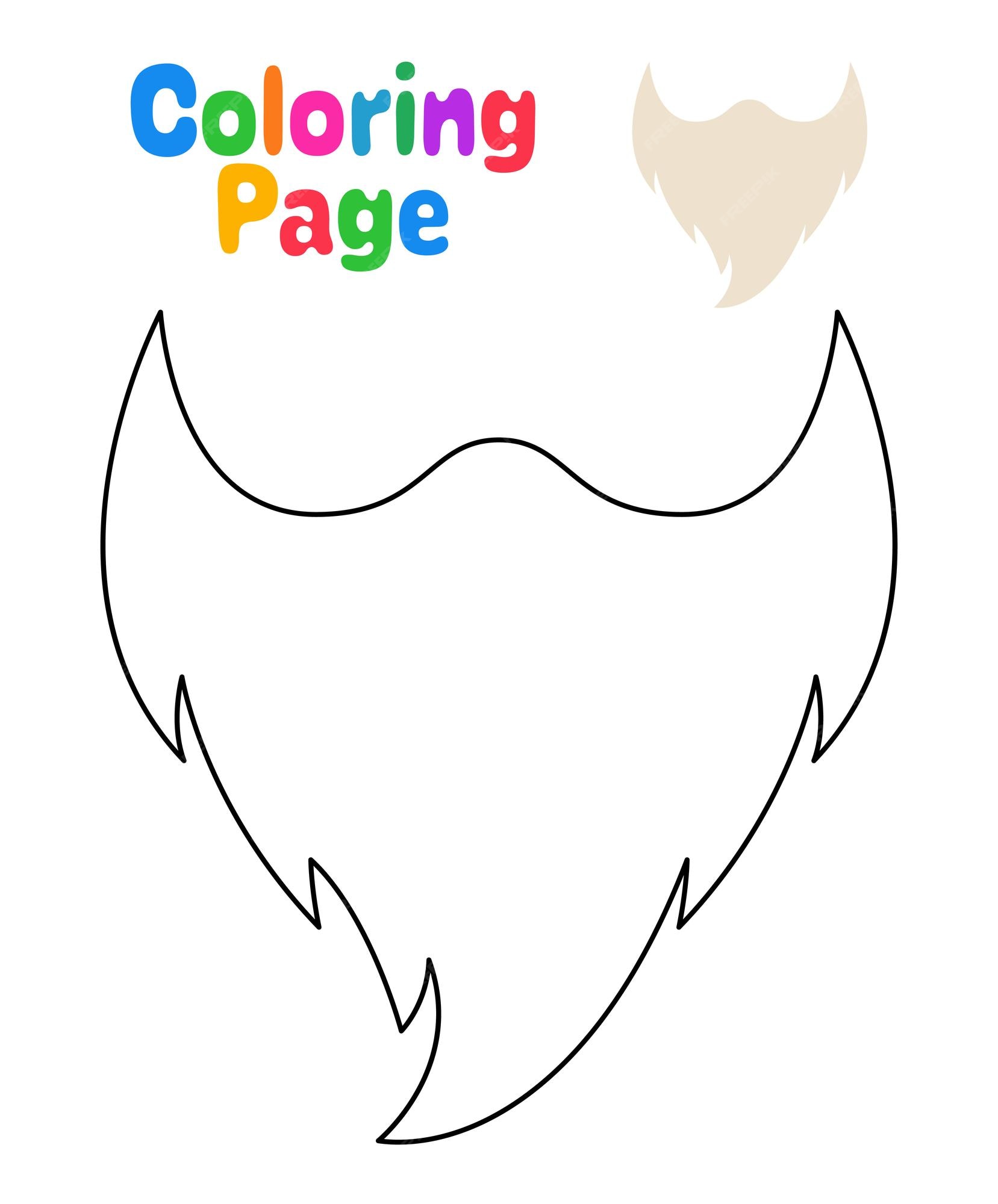 Premium vector coloring page with beard for kids