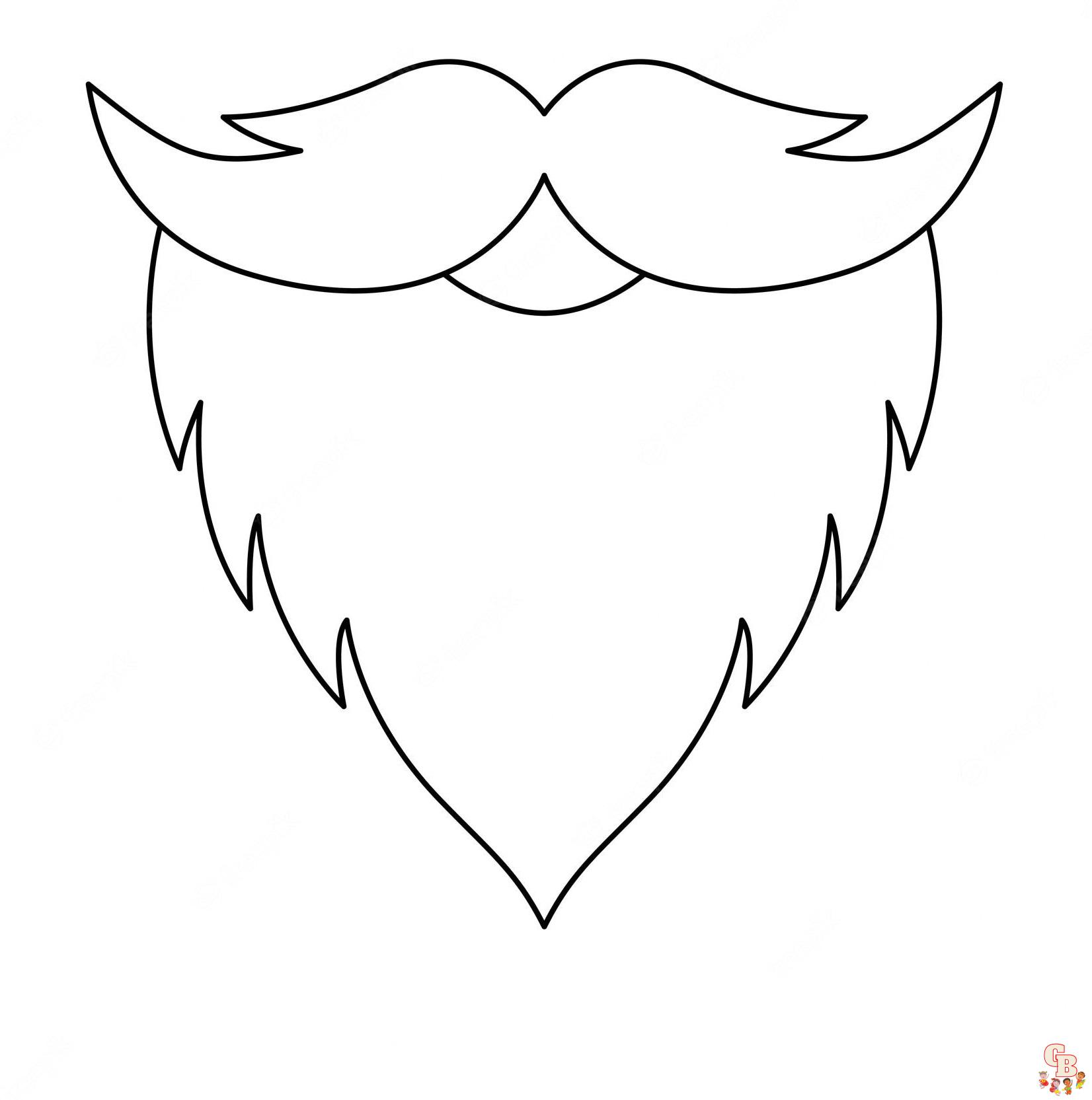 Beard coloring pages for kids and adults