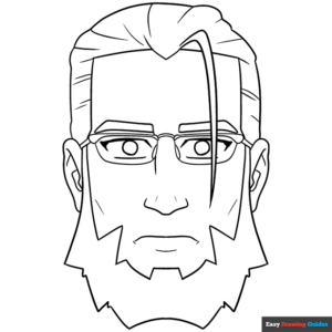 Anime beard coloring page easy drawing guides