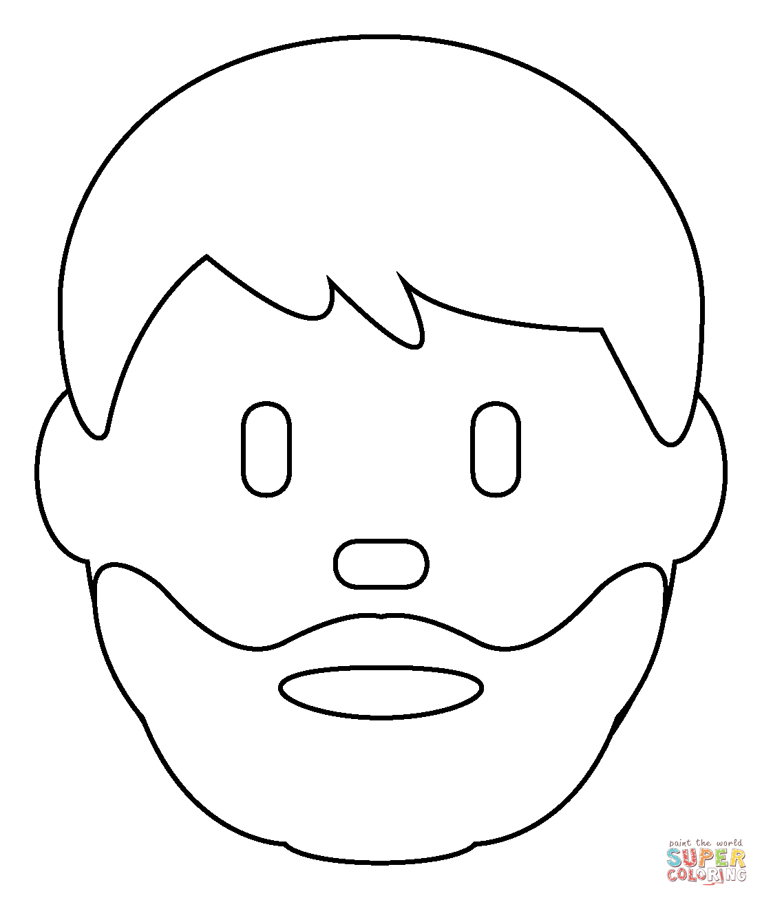 Man beard emoji coloring page free printable coloring pages