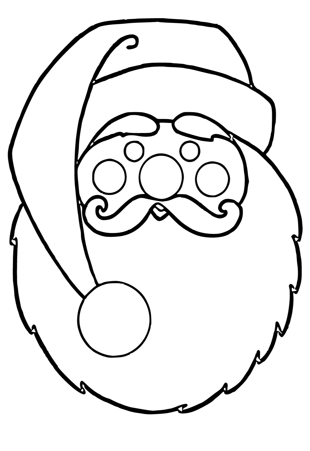 Free printable christmas beard coloring page for adults and kids