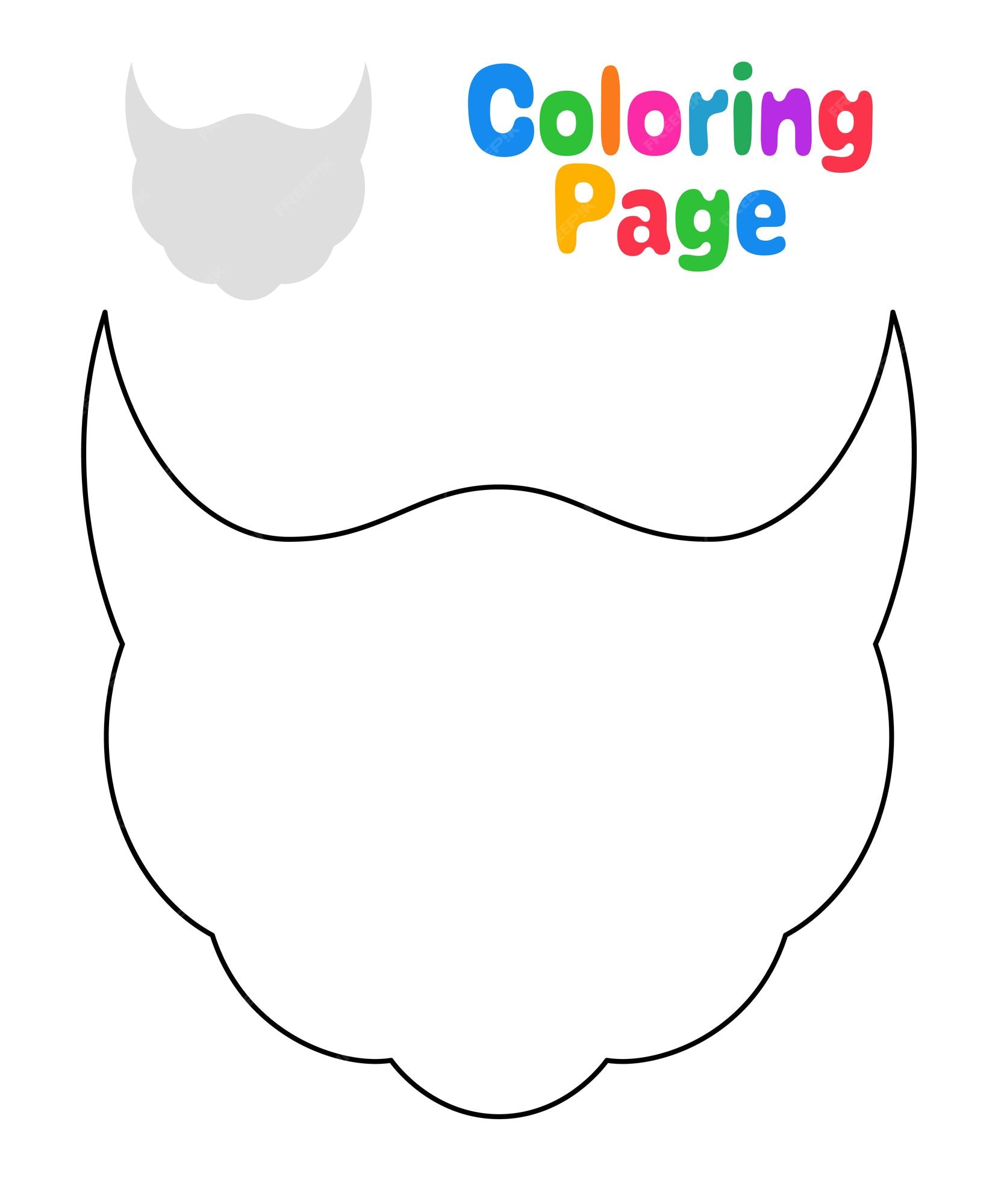 Premium vector coloring page with beard for kids