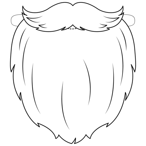 Santa beard mask coloring page free printable coloring pages