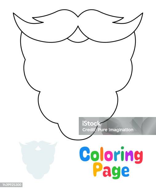 Coloring page with beard for kids stock illustration