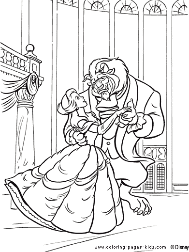 Beauty and the beast coloring pages