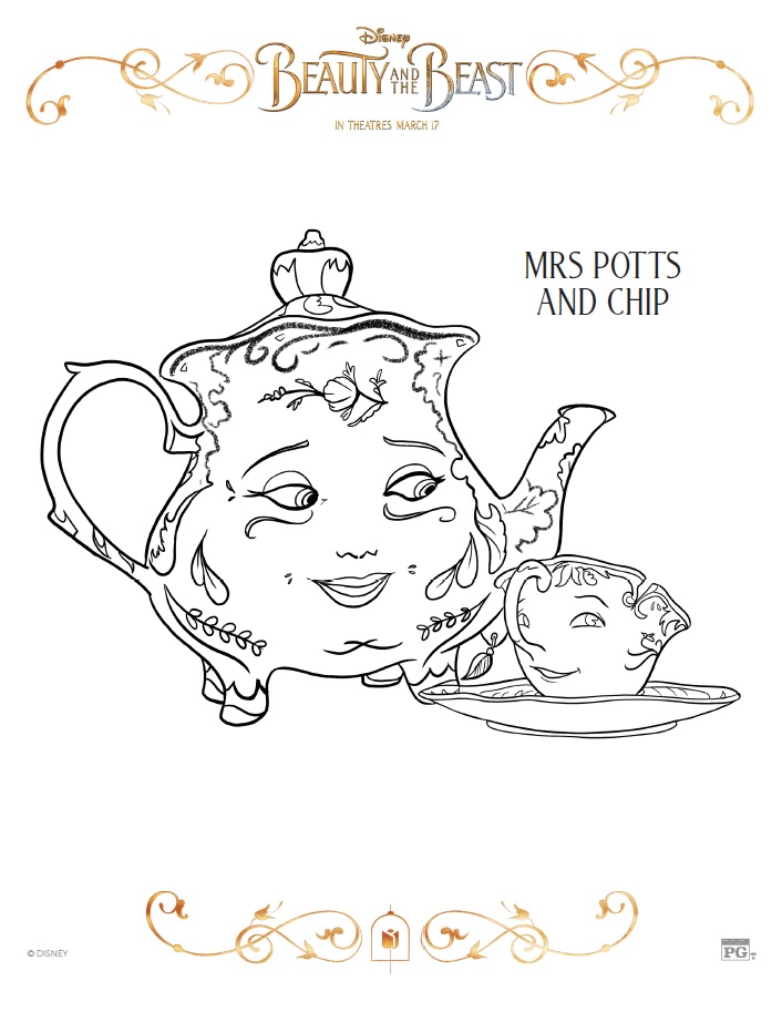 Beauty and the beast coloring pages