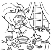 Beauty and the beast coloring pages free coloring pages