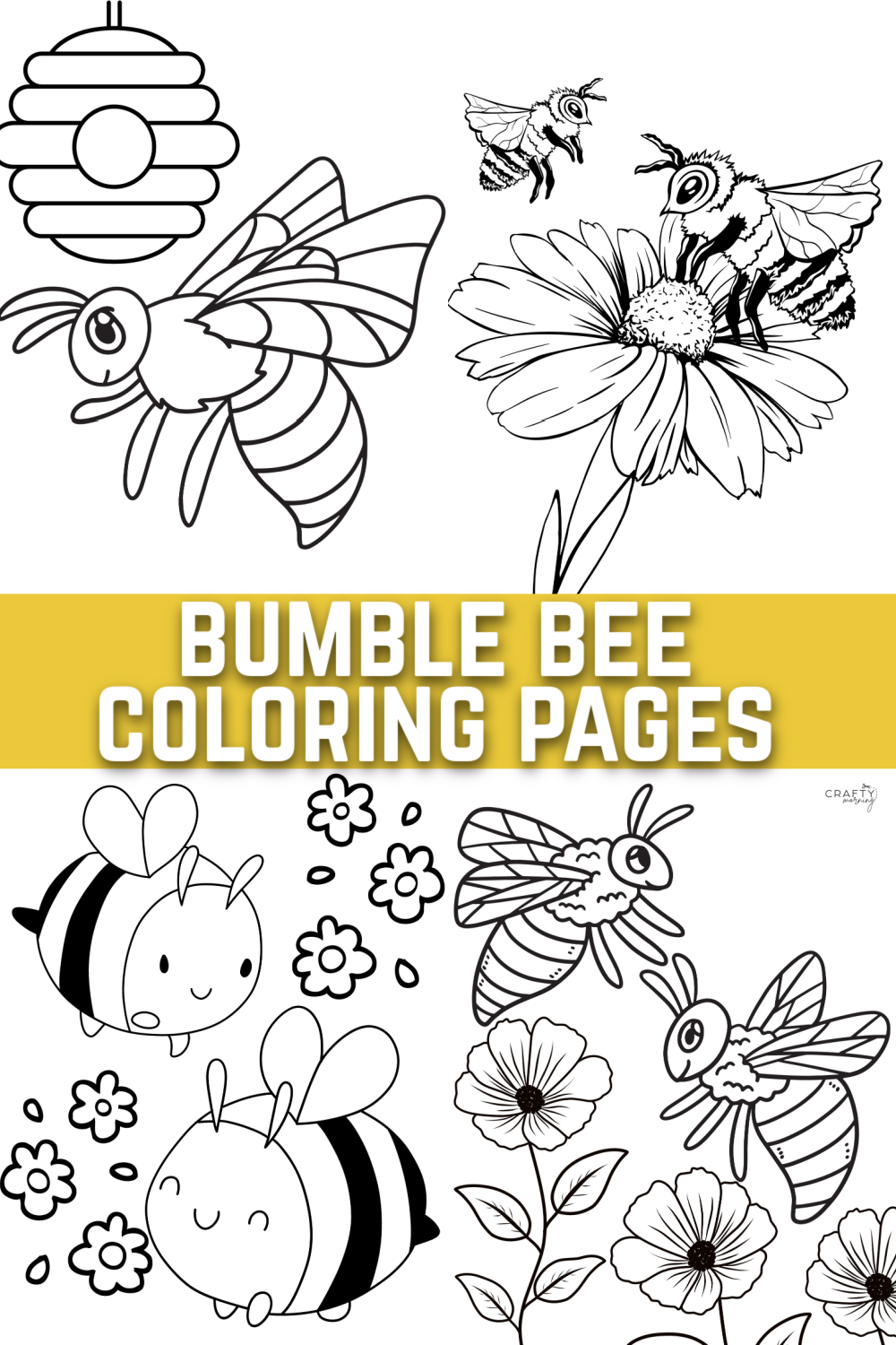 Bee coloring pages to print