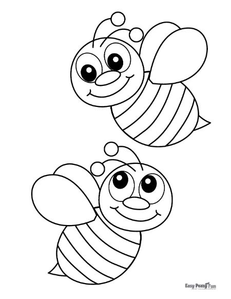 Printable bee coloring pages â cute sheets