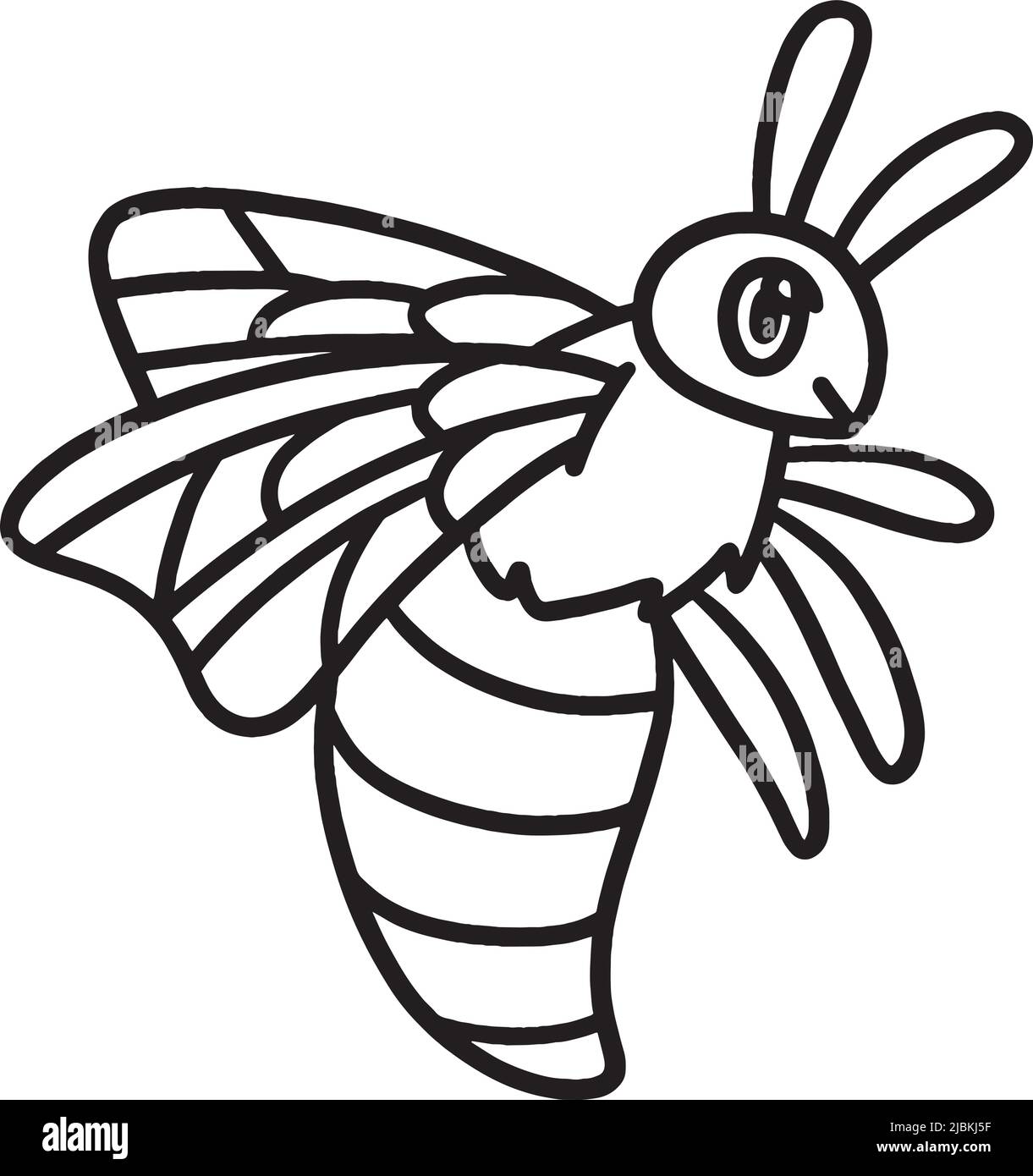 Bee coloring page isolated for kids stock vector image art