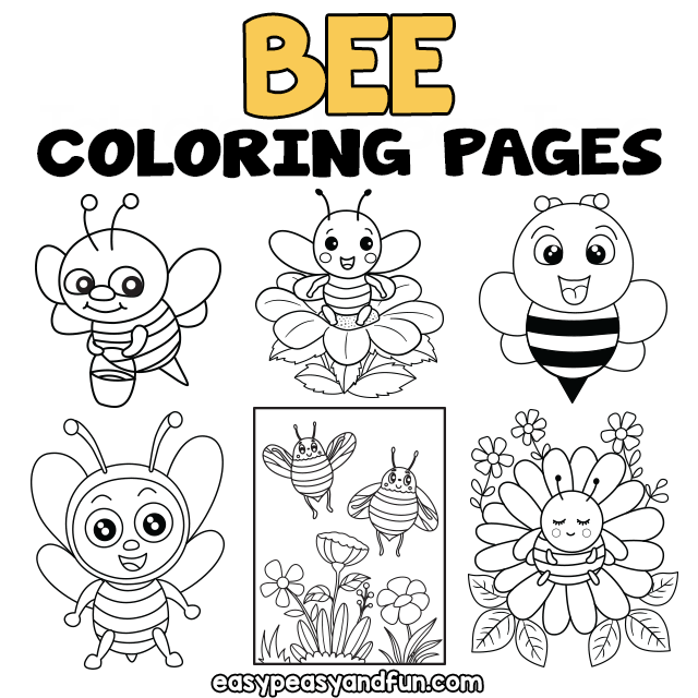 Printable bee coloring pages â cute sheets