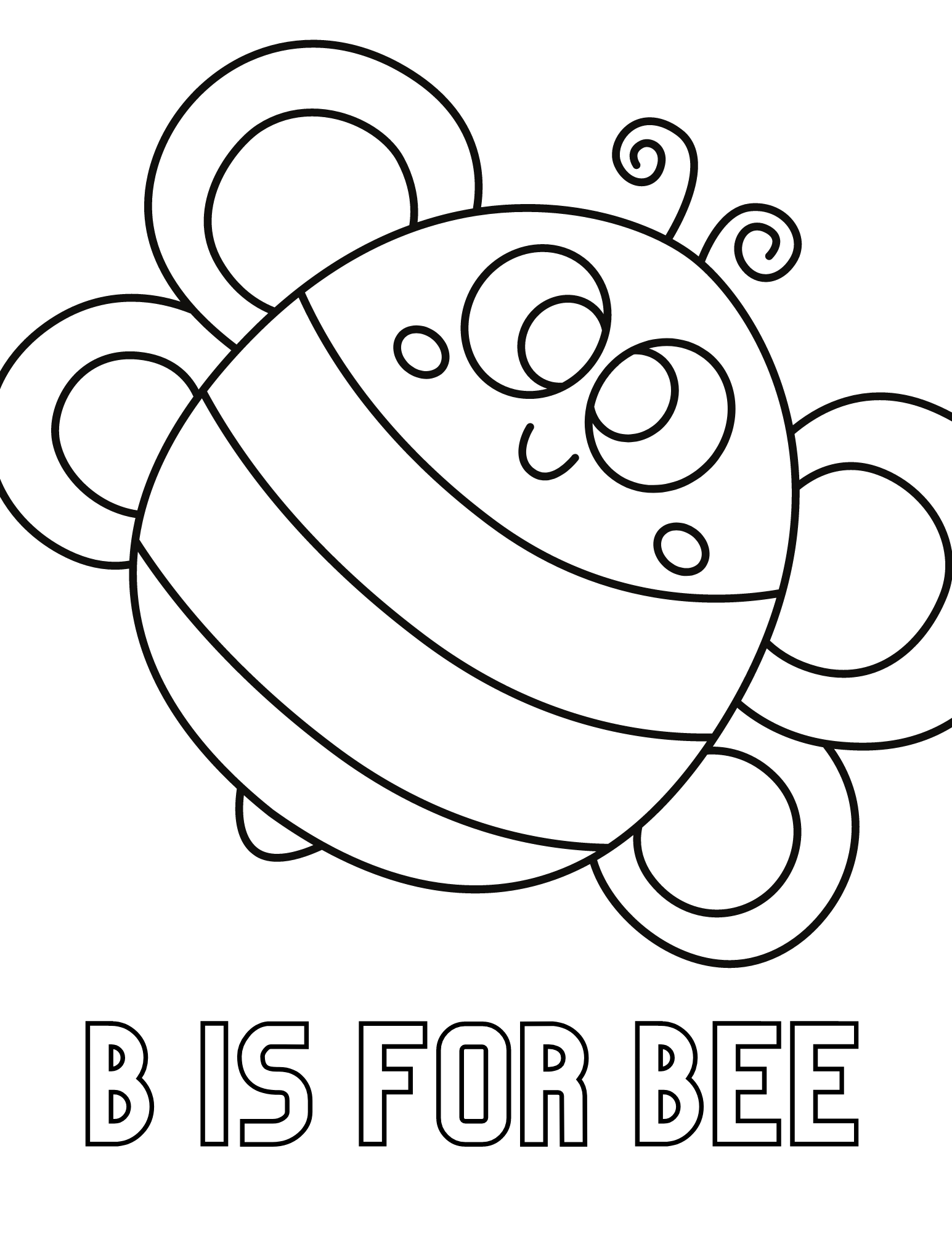 Fun bee coloring pages