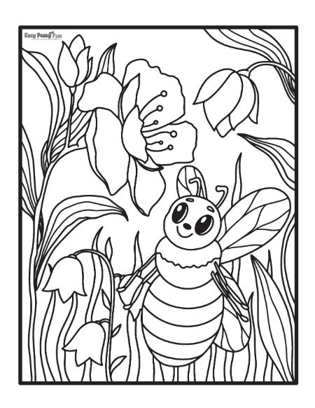 Printable bee coloring pages â cute sheets