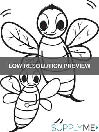 Printable cartoon bee coloring page for kids â