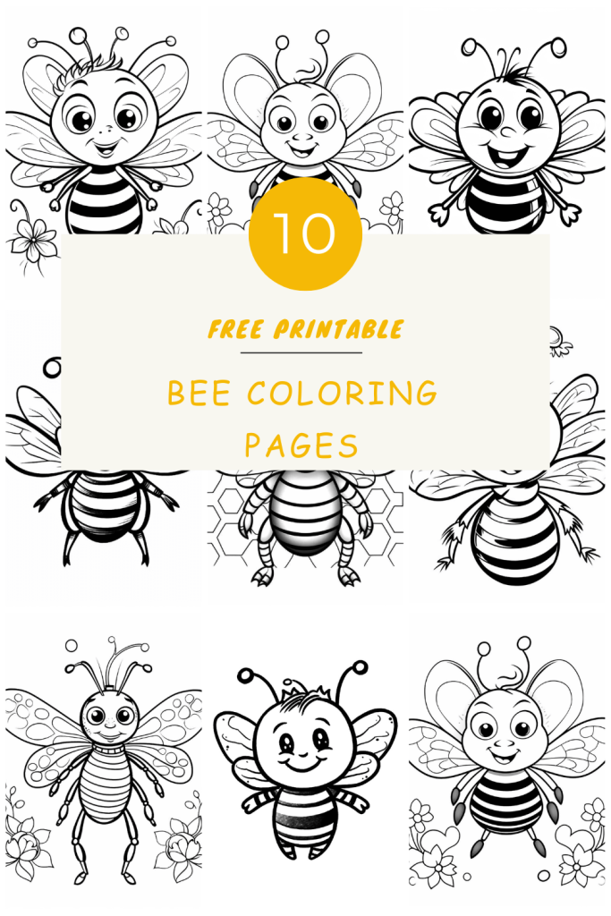 Bee coloring pages hue therapy