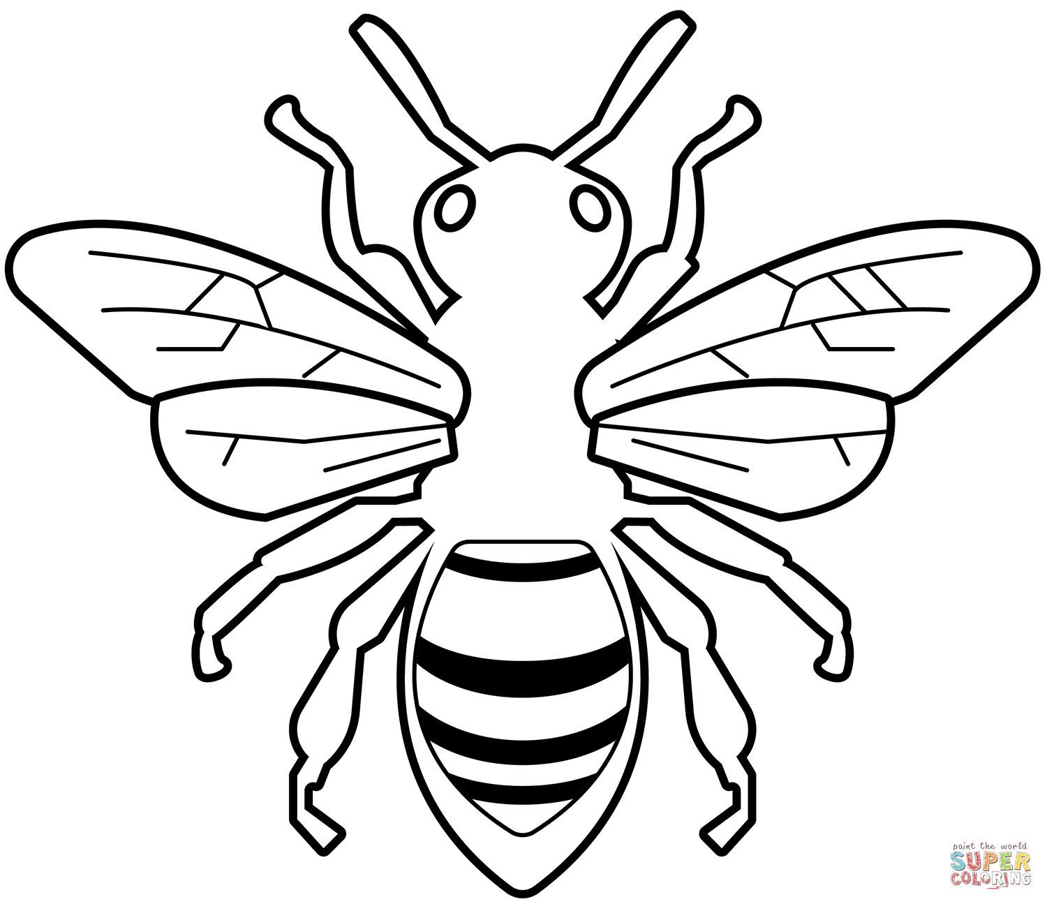 Bee coloring page free printable coloring pages