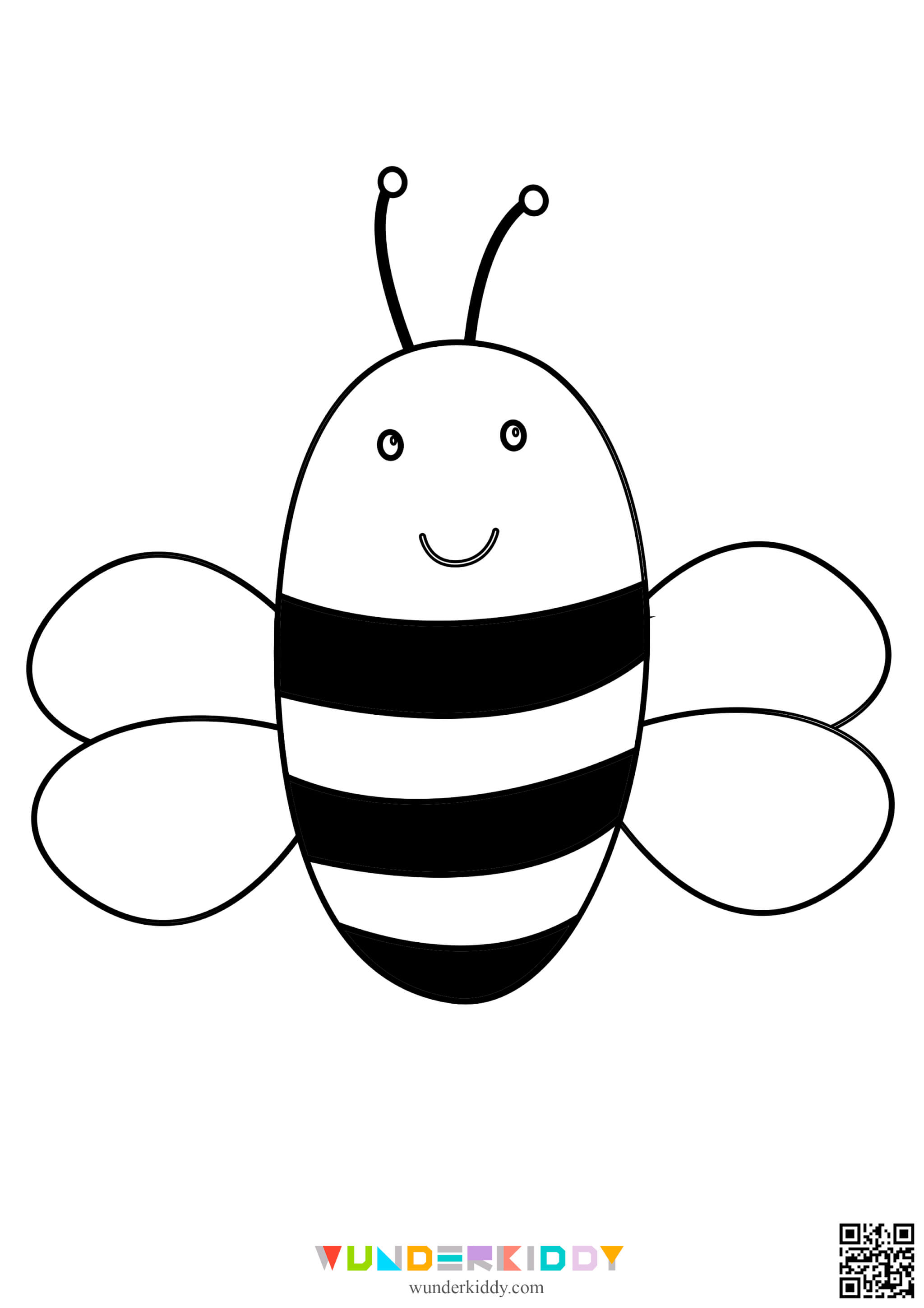 Free printable bee template for kindergarten craft