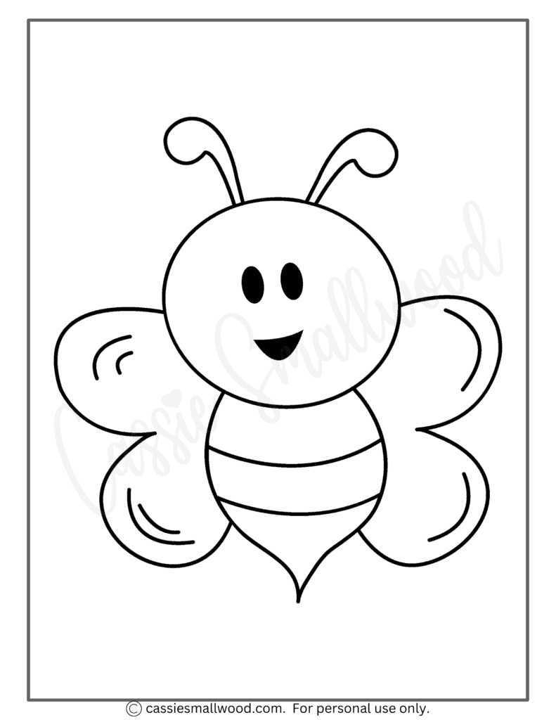 Cute bee coloring pages free printable