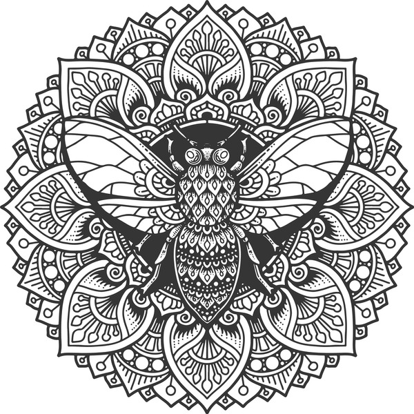 Bee mandala royalty