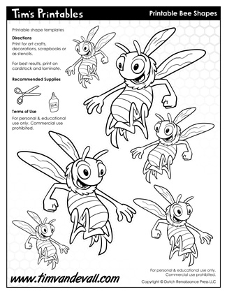 Bee templates â tims printables