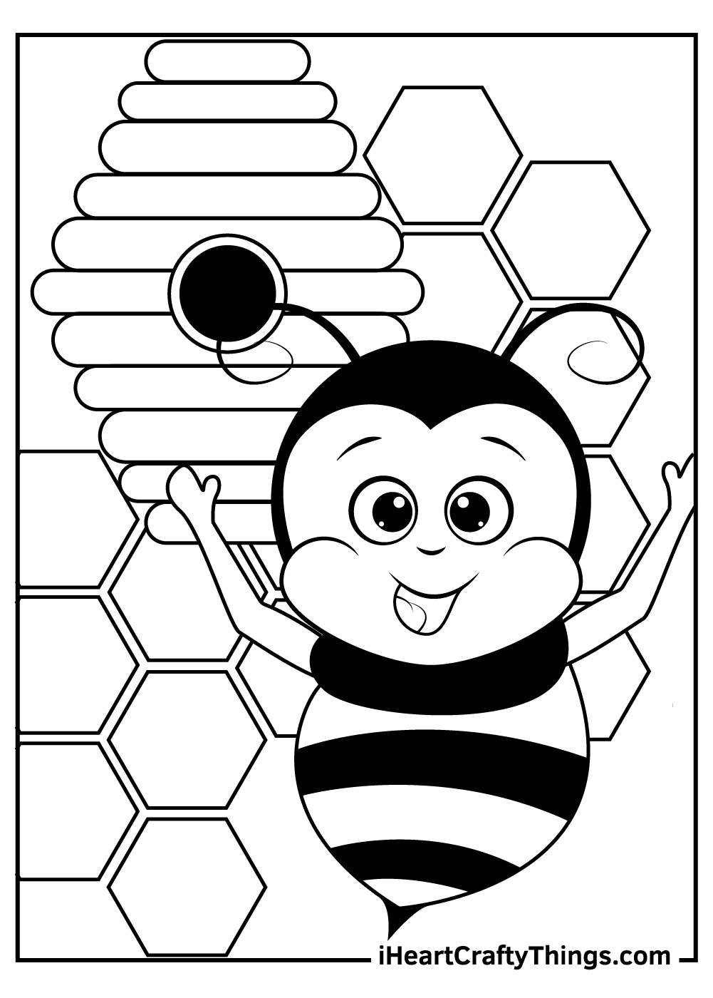 Bee coloring pages free printables