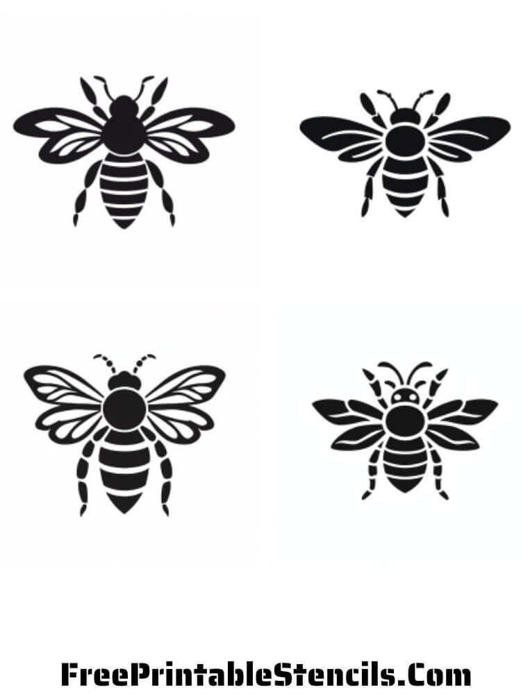 Free printable bee stencils and silhouettes