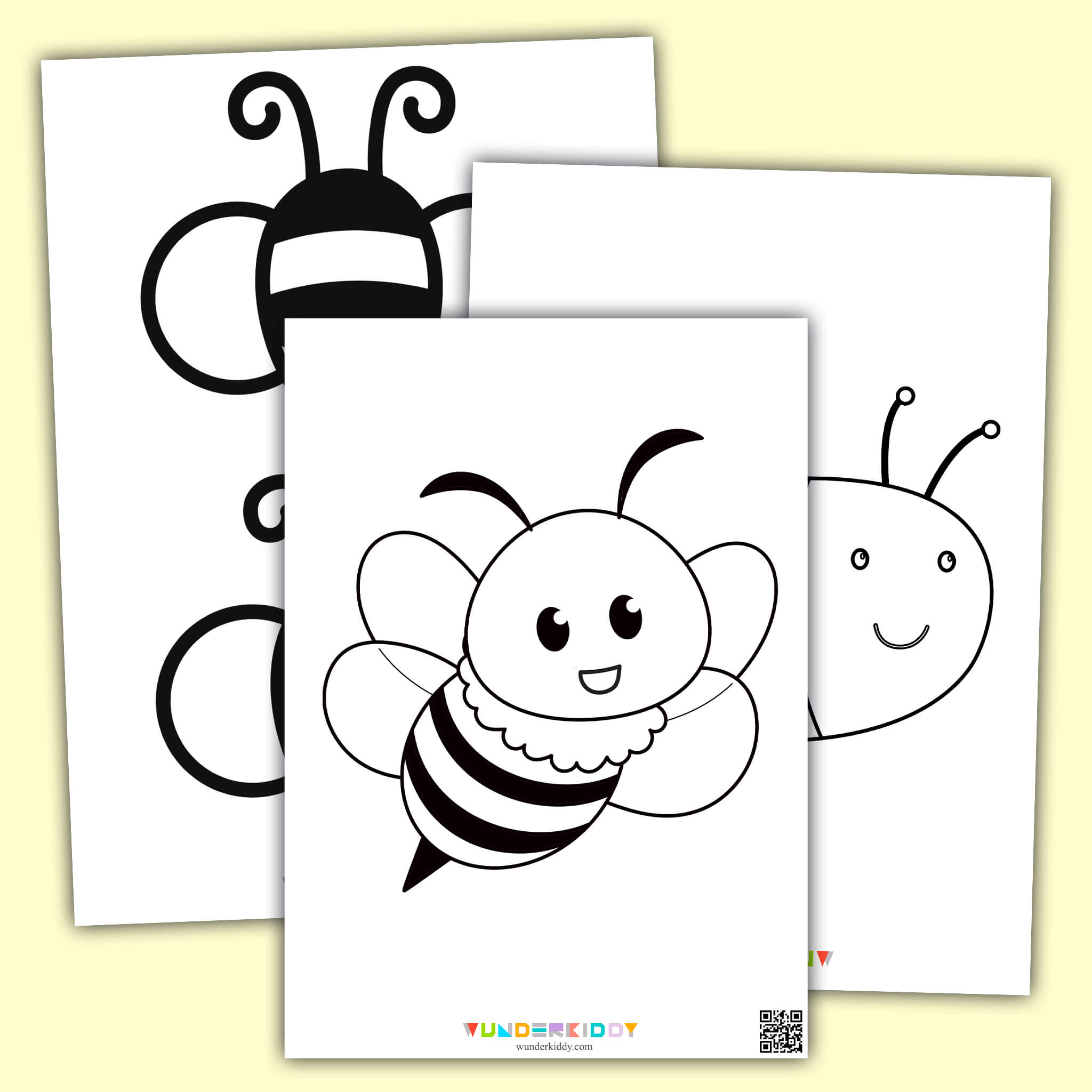 Free printable bee template for kindergarten craft