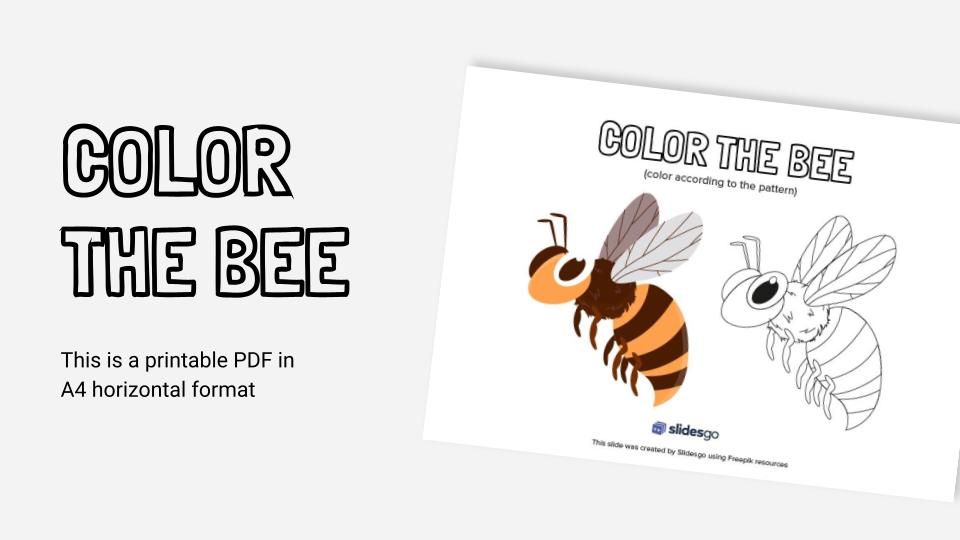 Color the bee printable coloring worksheet