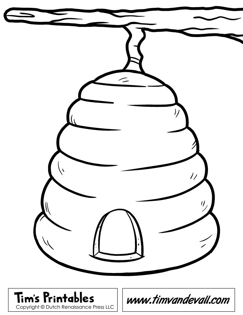 Beehive template beehive coloring page â tims printables