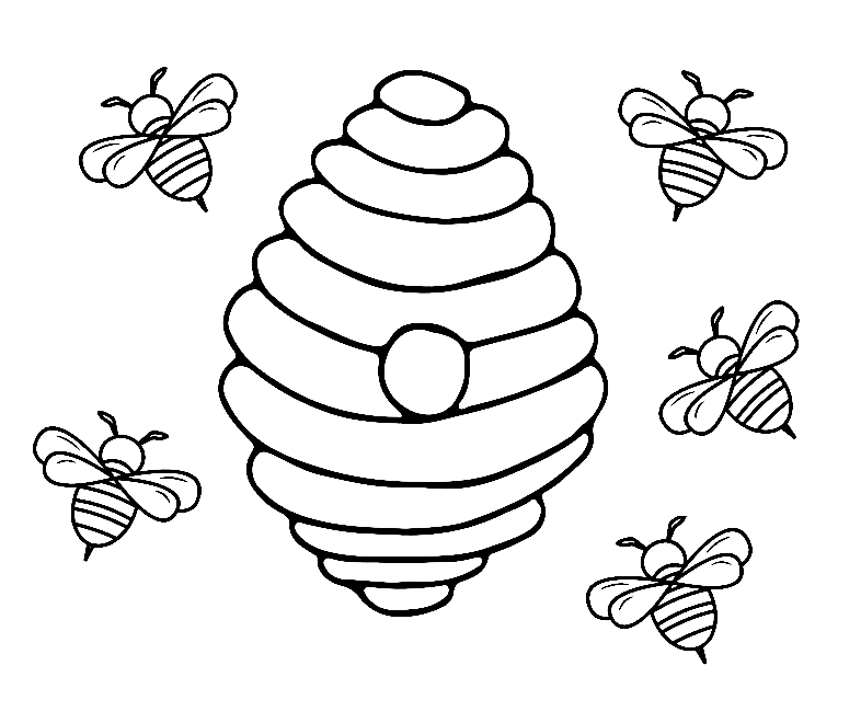 Bee coloring pages printable for free download