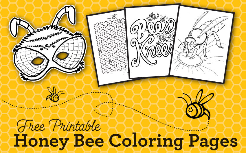 Printable honey bee coloring pages games wearable honey bee mask â