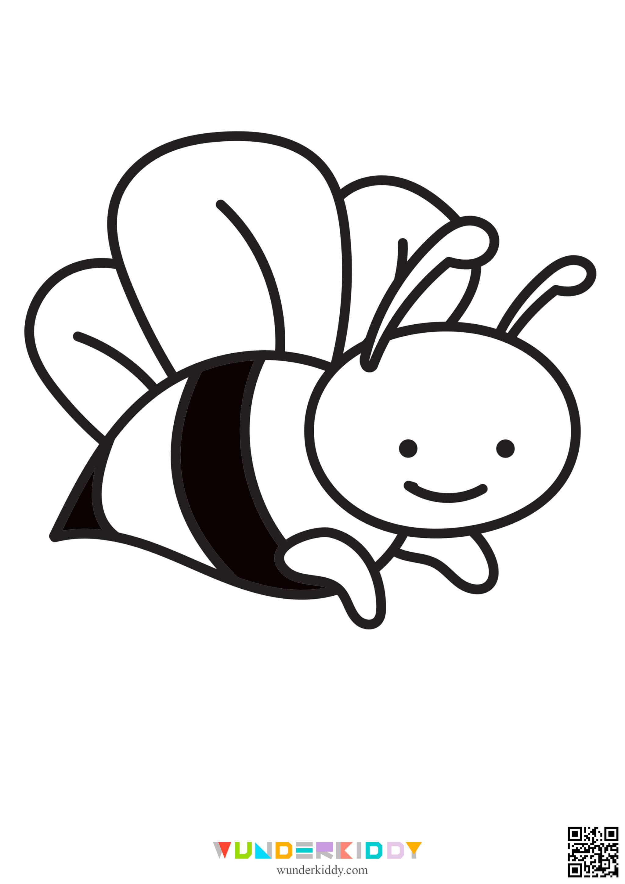 Free printable bee template for kindergarten craft