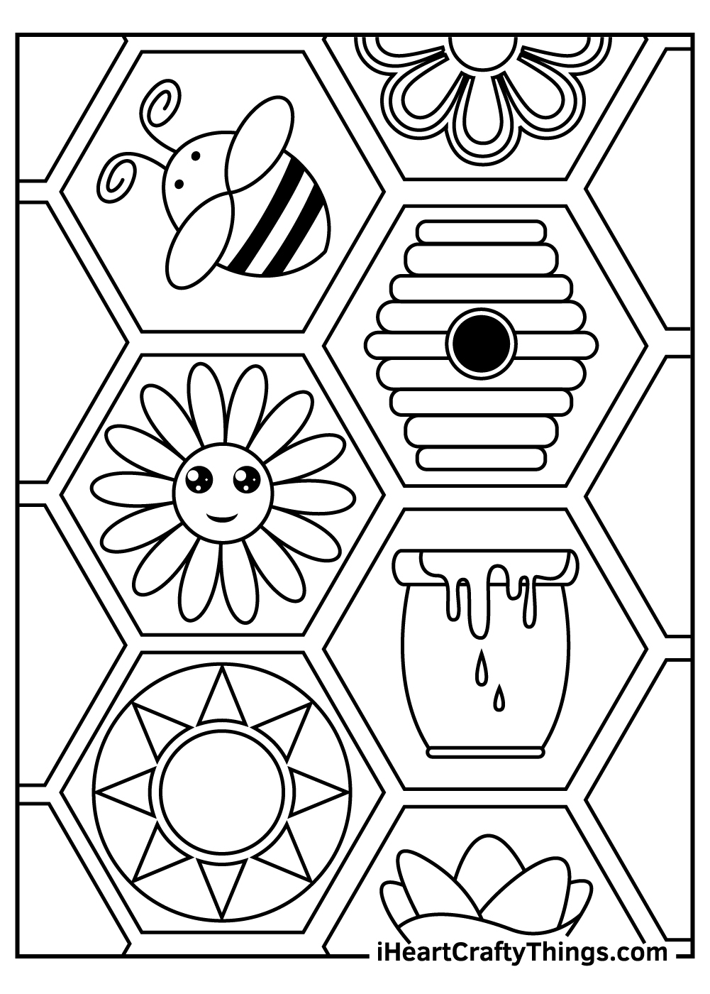 Bee coloring pages free printables