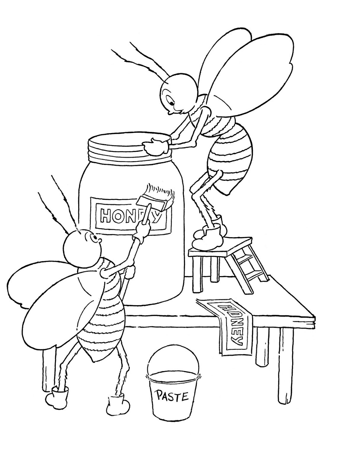 Honey bee coloring page