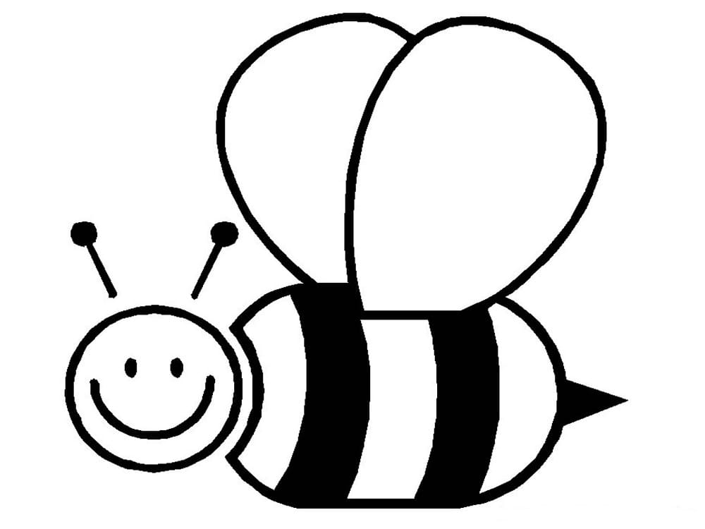 Flying bee coloring page