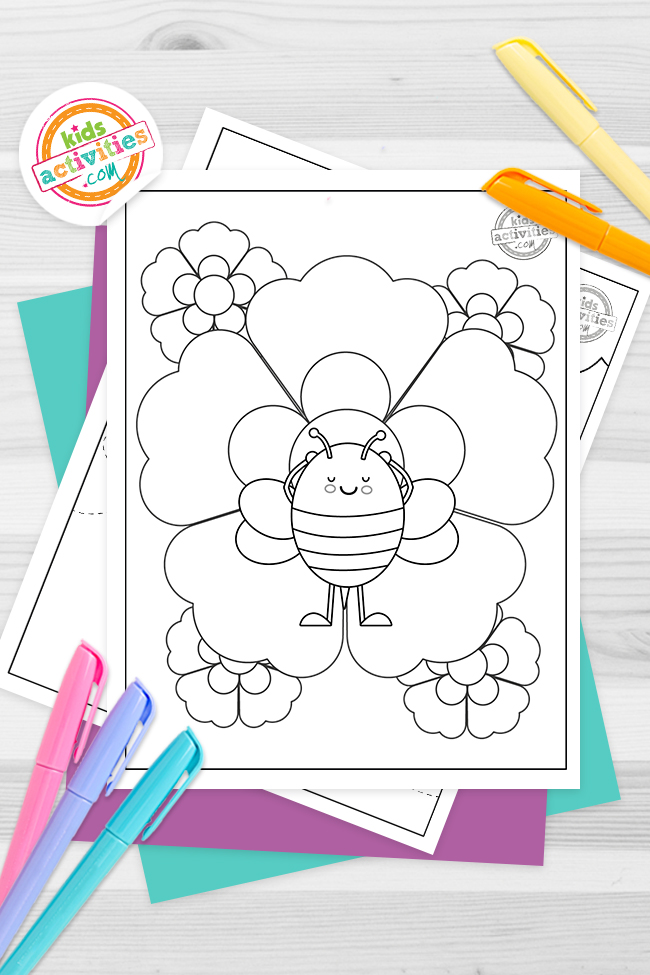 Cute buzzy bee coloring pages for kids kids activities blog