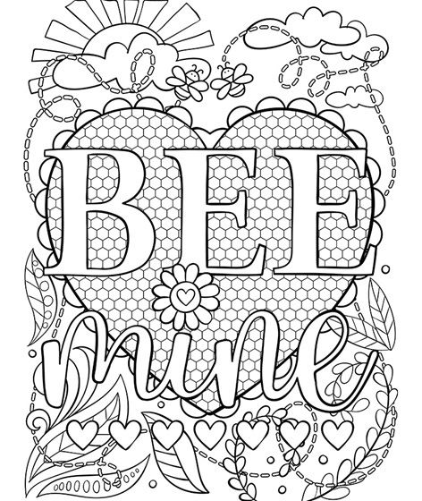 Bee mine coloring page