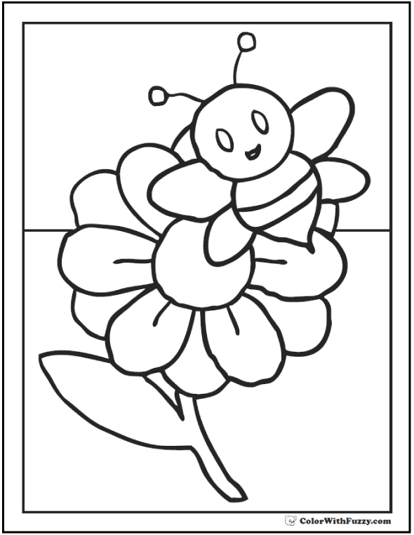 Bee coloring pages hives flowers and honey