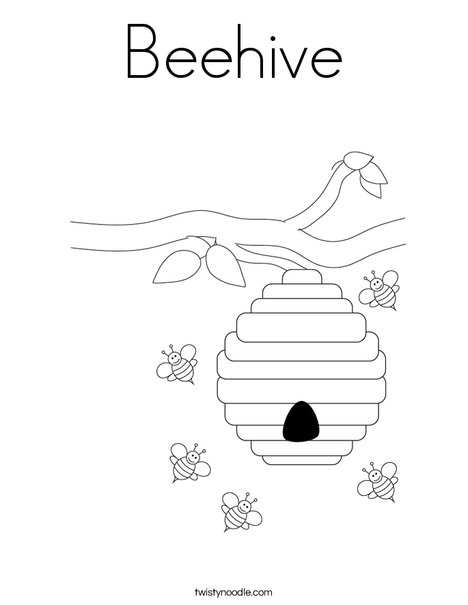 Beehive coloring page