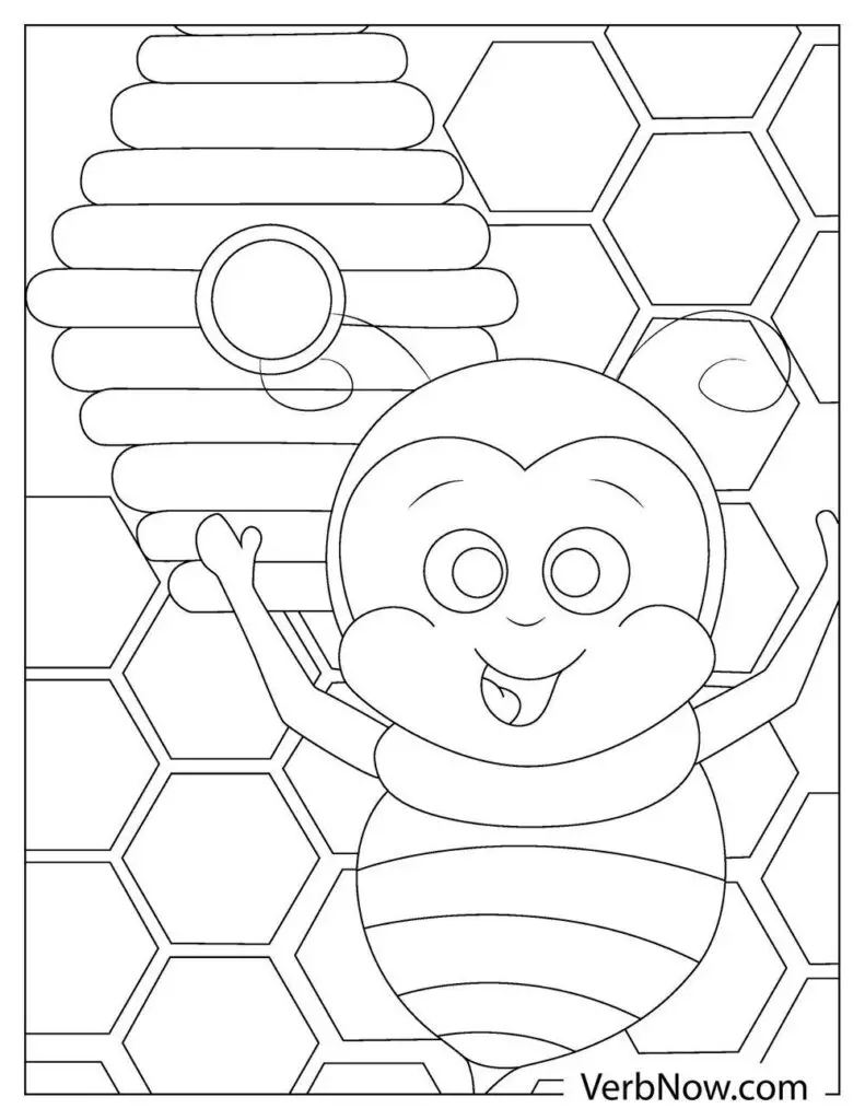 Free bee coloring pages book for download printable pdf