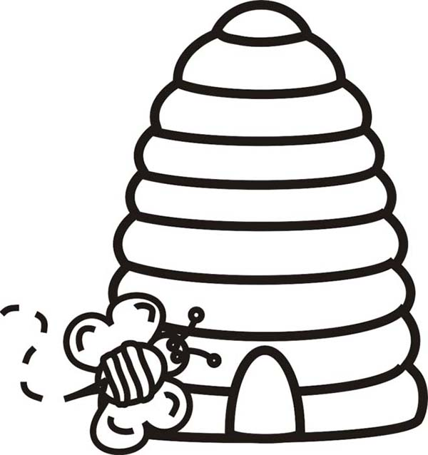 Bee going inside beehive coloring page coloring pages bee hive bee printables