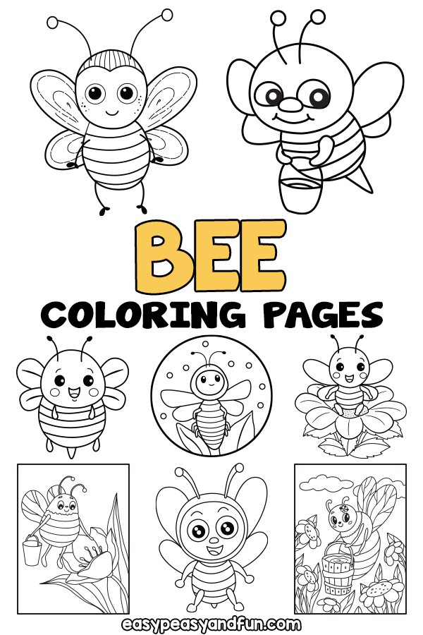 Printable bee coloring pages â cute sheets