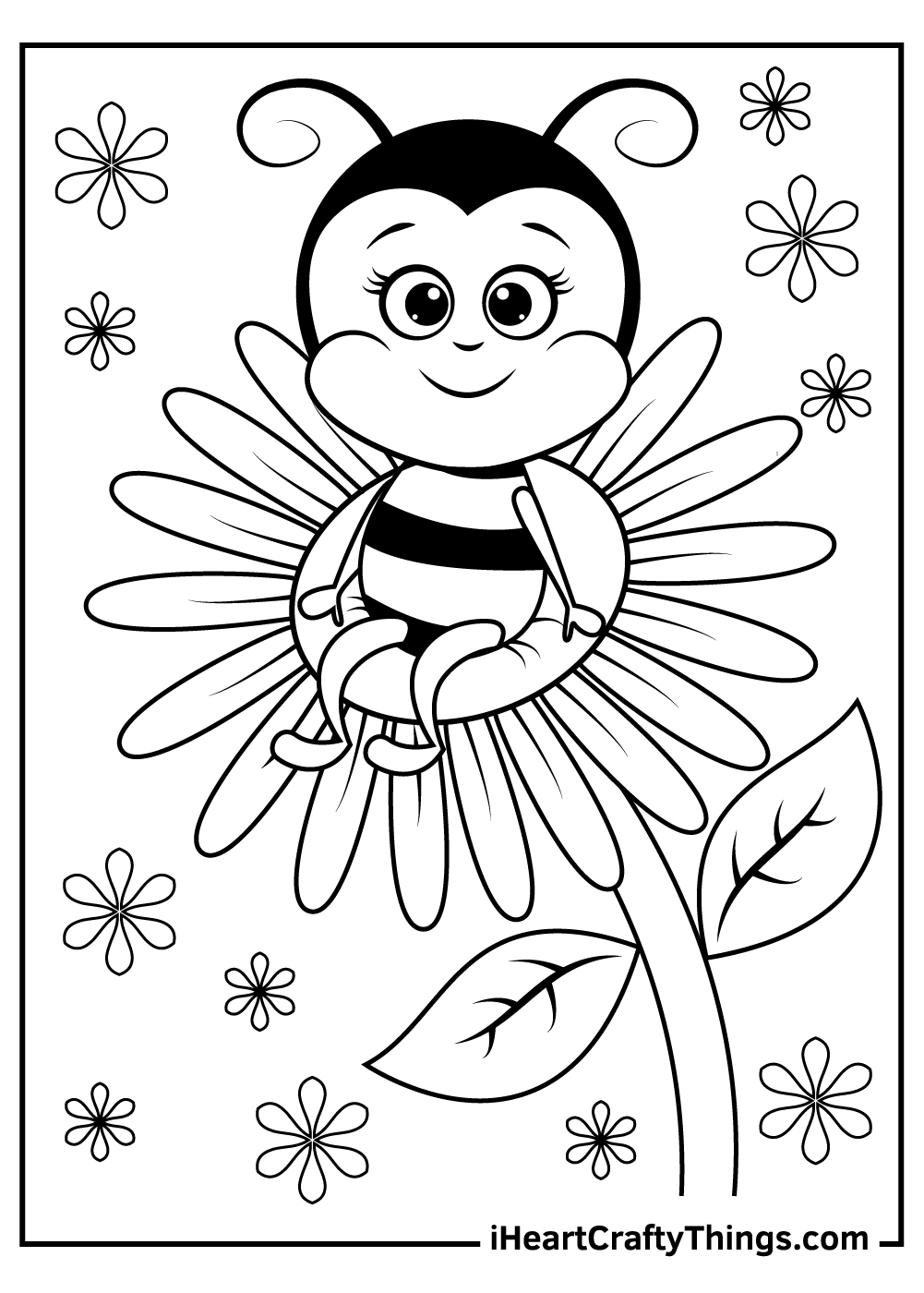 Bee coloring pages free printables