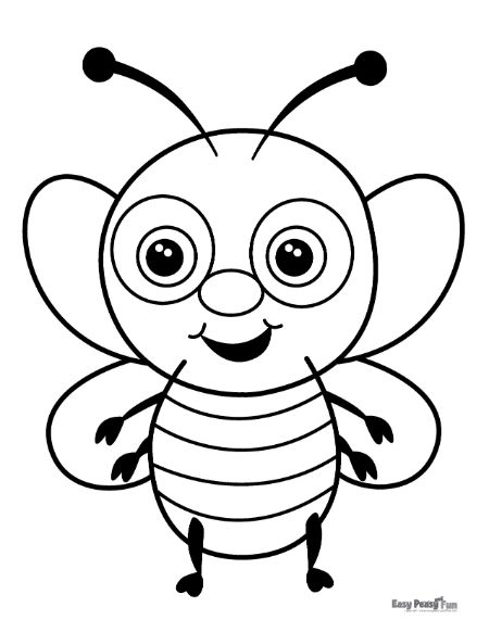 Printable bee coloring pages â cute sheets