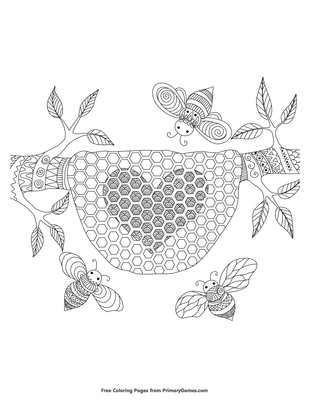 Bees coloring page â free printable pdf from