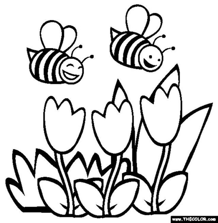 Kids will love these free springtime coloring pages bee coloring pages spring coloring pages flower coloring pages