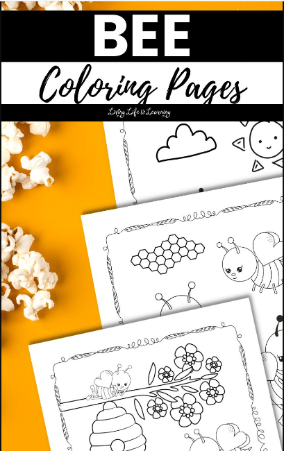 Bee coloring free printable pages free homeschool deals