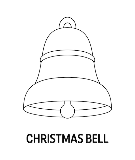 Premium vector coloring page with christmas bell for kids